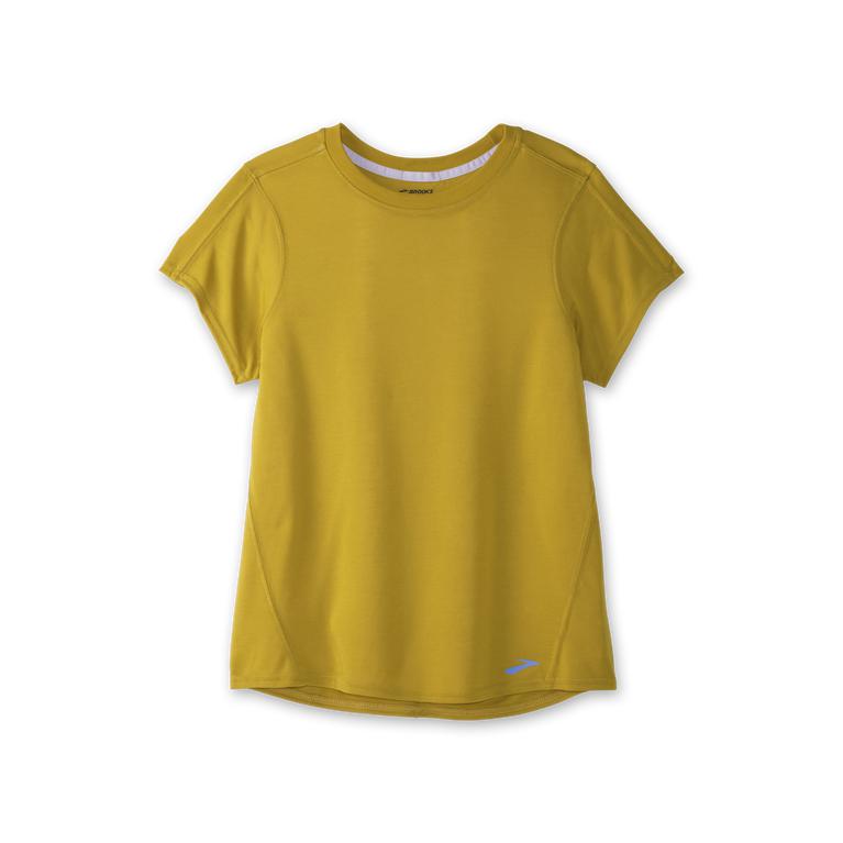 Brooks DISTANCE Short Sleeve Running Shirt Womens Online - Golden Hour (LQS872094)